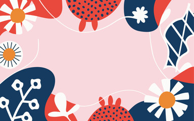 Floral abstract background poster. Good for fashion fabrics, postcards, email header, wallpaper, banner, events, covers, advertising, and more. Valentine's day, women's day, mother's day background.