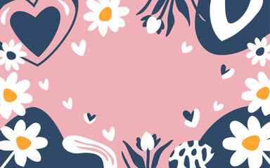 Floral abstract background poster. Good for fashion fabrics, postcards, email header, wallpaper, banner, events, covers, advertising, and more. Valentine's day, women's day, mother's day background.