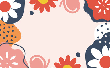 Floral abstract background poster. Good for fashion fabrics, postcards, email header, wallpaper, banner, events, covers, advertising, and more. Valentine's day, women's day, mother's day background.