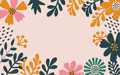 Floral abstract background poster. Good for fashion fabrics, postcards, email header, wallpaper, banner, events, covers, advertising, and more. Valentine's day, women's day, mother's day background.