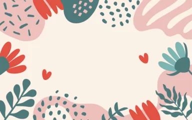 Fotobehang Floral abstract background poster. Good for fashion fabrics, postcards, email header, wallpaper, banner, events, covers, advertising, and more. Valentine's day, women's day, mother's day background. © TasaDigital