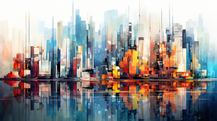 Fototapeta na wymiar Abstract art of cityscape illustration