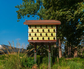 View of dovecote in the park of Annecy, France.