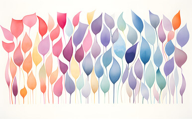 Watercolor rainbow floral background