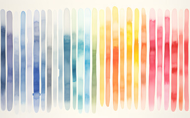 Abstract watercolor background, rainbow color stripes