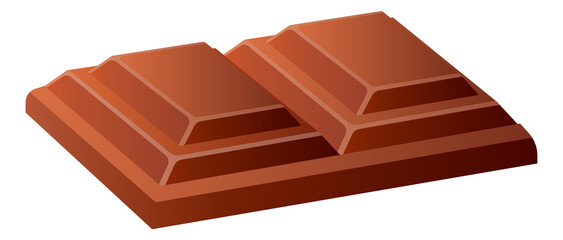 Chocolate bar piece icon. Cartoon cocoa sweet