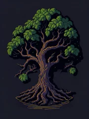 Foto op Canvas wild tree illustration in cartoon style © Dinox