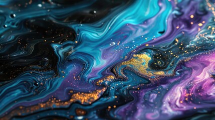 Abstract background blurring and mixing of paint