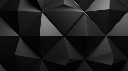 Fototapeta premium Polished, glossy wall background with tiles. Triangular, tiled wallpaper with 3D, black blocks