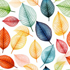 Obraz premium Seamless pattern of colorful leaves.