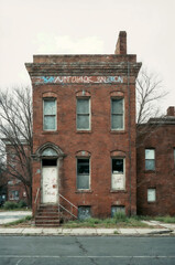 Fototapeta premium Old brick abandoned house