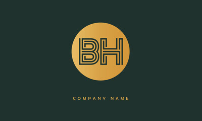 BH, HB, B, H Abstract Letters Logo Monogram