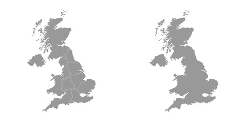 UK region map. Vector illustration. - 706959210