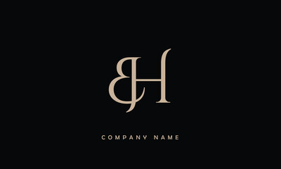 BH, HB, B, H Abstract Letters Logo Monogram