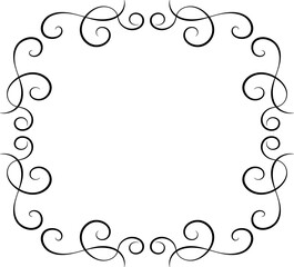 Vector frame and vignette for design template. Element in Victorian style. Ornate decor for invitations, greeting cards, certificate, thank you message