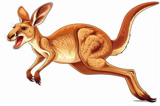 cartoon kangaroo is jumping