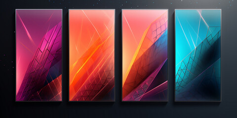 Collection of unfocused colorful wallpapers for mobile, Collection of colorful gradient background cover flyers are used for backgrounds posters banners, generative AI



