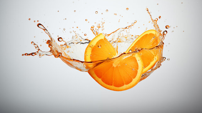 abstract orange background with water splash
