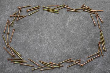 grey greeting card background screws