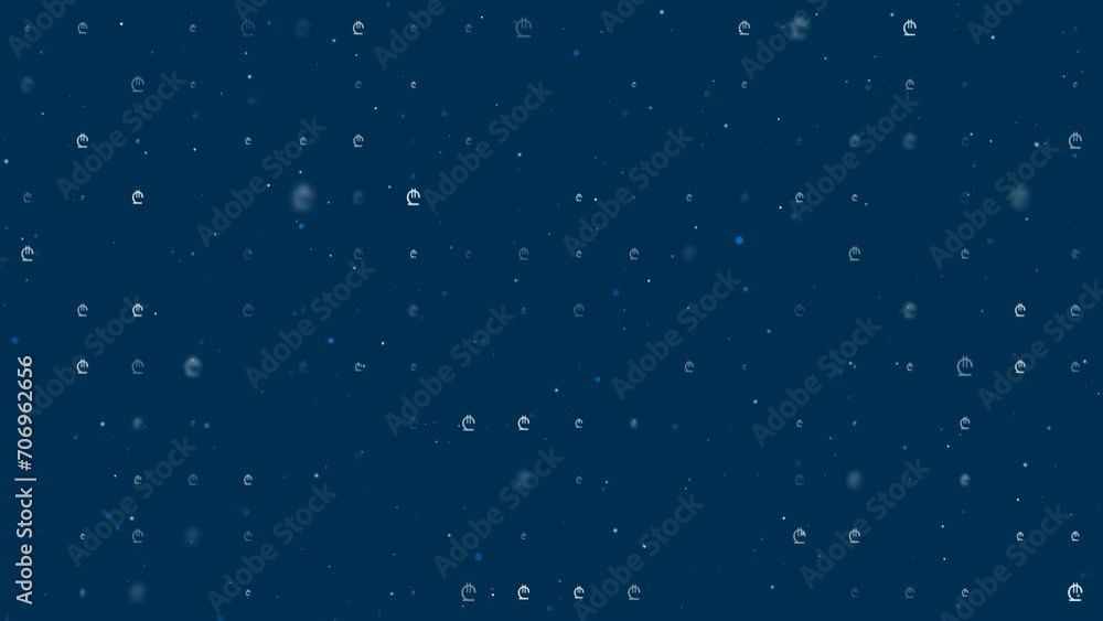 Poster template animation of evenly spaced lary symbols of different sizes and opacity. animation of transp