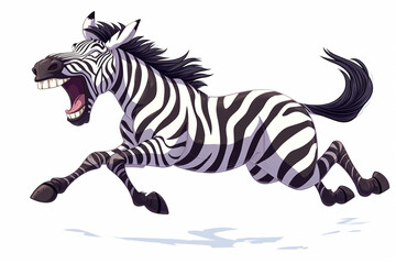 cartoon zebra jumping