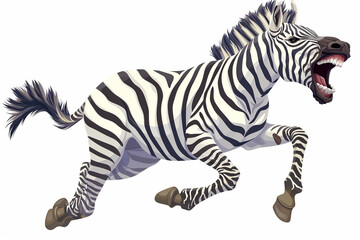Fototapeta na wymiar cartoon zebra jumping