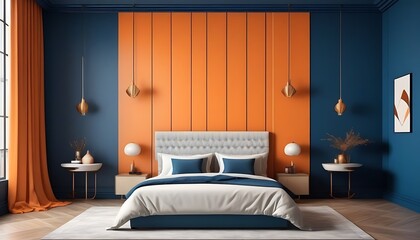 modern interior of a bedroom. AI Generative