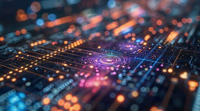 Electronic circuit board as technology concept. Future technology. Selective focus. Copy space 