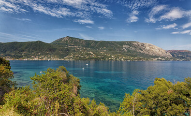 Fototapeta na wymiar The coast of Corfu in Greece 