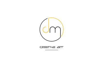 DM, MD, D, M abstract letters logo monogram