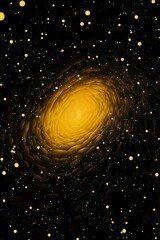 Celestial Swirl Golden Yellow Galaxy Starscape