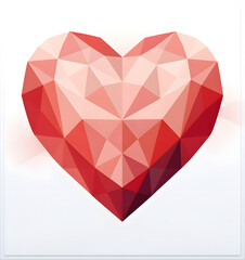 Naklejka na ściany i meble Polygon red heart illustration isolated on white background
