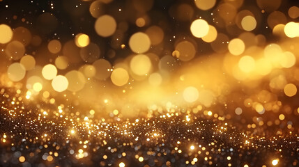 golden christmas particles and sprinkles for a holiday celebration like christmas or new year. shiny golden lights. 