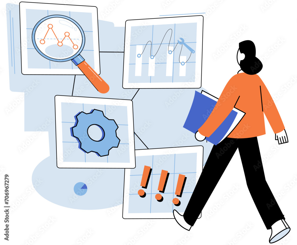 Aufkleber key metrics. vector illustration. financial metrics provide valuable insights into companys financia