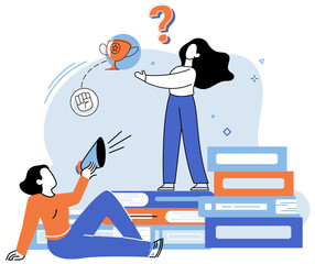 Life coach. Vector illustration. Effective teaching from life coach can lead to profound transformations The guidance life coach can help you navigate lifes challenges Intelligence combined