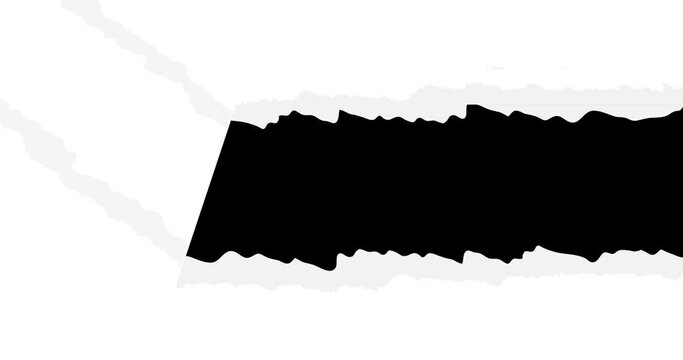 torn ripped paper animation with black background