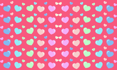 colorful heart shape on the pink sweet background, for paper print, decorations 