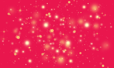 Gold bokeh shade on the red background  