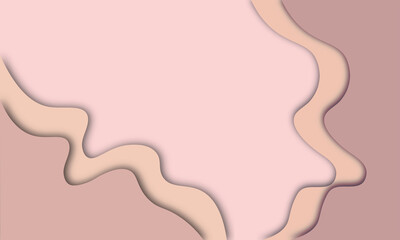 wavy layer corner with shadow on the pink pastel background 