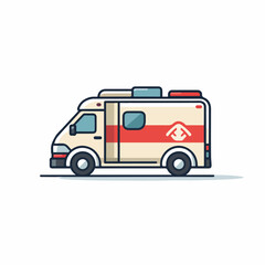 Ambulance in cartoon, doodle style. Isolated 2d vector illustration in logo, icon, sketch style, Eps 10. AI Generative