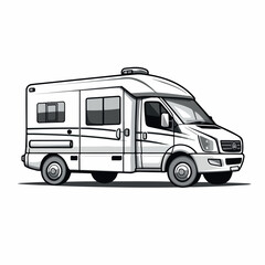 Obraz na płótnie Canvas Ambulance in cartoon, doodle style. Isolated 2d vector illustration in logo, icon, sketch style, Eps 10, black and white. AI Generative