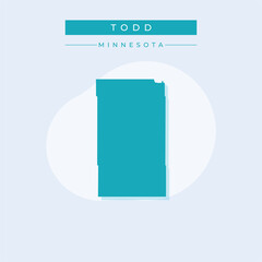 Vector illustration vector of Todd map Minnesota