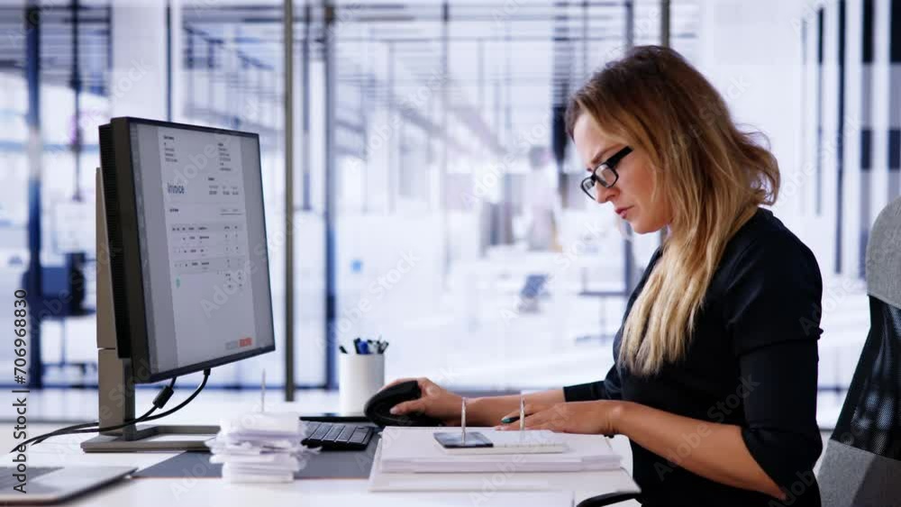 Poster Online Taxes And Invoice Using Computer