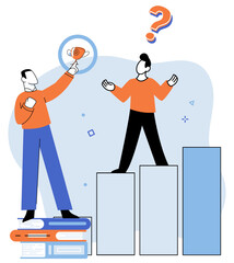 Business mentor. Vector illustration. The business mentor concept highlights importance mentorship in careers Setting specific targets and objectives drives business growth Negotiating successful