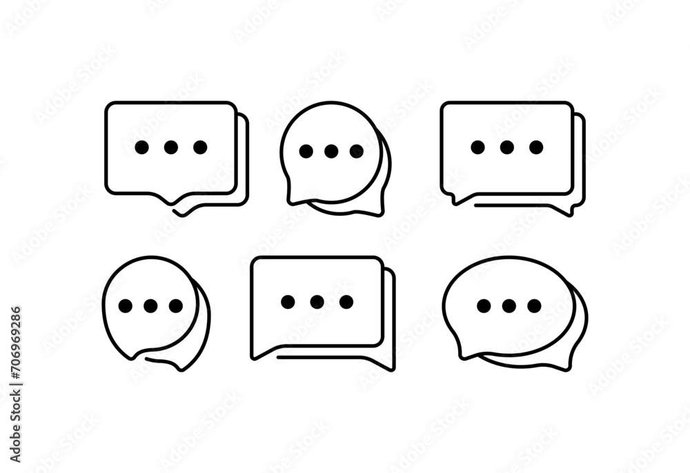 Poster message bubbles icons. outline, notification bubbles design, speech bubbles. vector icons