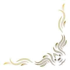 Fototapeta premium Gold vintage corner and frame vector element. Antique swirl divider pattern luxury ornament. Filigree design calligraphic decoration for frame, greeting card, invitation, menu, certificate.