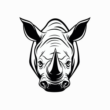 Rhinoceros in cartoon, doodle style. Image for t shirt. Isolated 2d vector illustration in logo, icon, sketch style, Eps 10. AI Generative