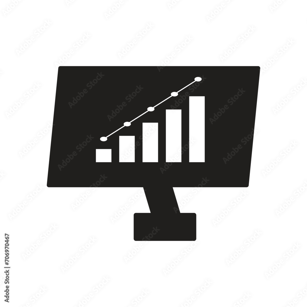 Poster business graph icon vector