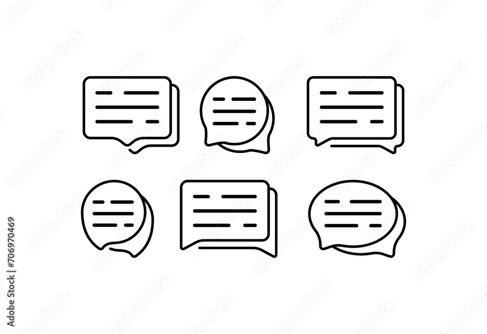Aufkleber notification bubbles icons. outline, set of speech bubbles for notification design, message bubbles.