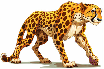 cartoon big muscular cheetah